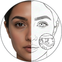 Dull looking skin ( looks tired, uneven, lifeless, rough and No glow )