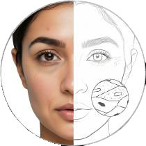 Matured (looks dry, sagging,wrinkled and uneven-toned )